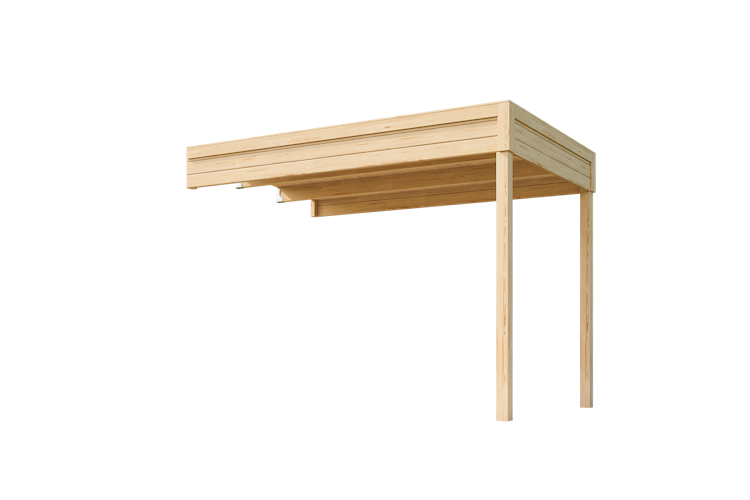 Weka Anbaudach für Gartenhaus Batu 1 - 150 oder 300 cm Breite