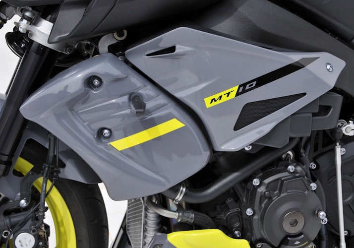BODYSTYLE Sportsline Kühlerseitenverkleidung  ABS Kunststoff grau/gelb für YAMAHA MT-10 / SP 