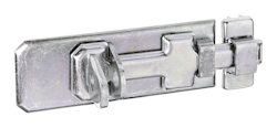 Alberts® Sicherheits-Schlossriegel, flacher Griff, Schlaufe, galvanisch verzinkt dickschichtpassiviert, Platte LxB 80x35mm 123055