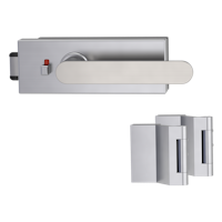 Griffwerk Glastürbeschlag PURISTO S mit Griff AVUS smart2lock Flüster 3-tlg. Bänder VAYA 291 AVUS Samtgrau