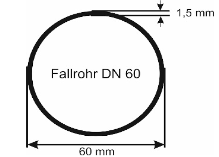 Fallrohr DN 60 100 cm braun