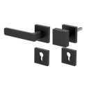 Vorschaubild GRIFFWERK Wechselgarnitur MINIMAL MODERN Schraubtechnik GK4 Rosetten eckig Knopf SQUARE Graphitschwarz L