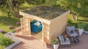 Vorschaubild Karibu Gartenhaus Blockbohlenhaus Flora 3/5 - inkl. Dachbegrünungsmaterial
