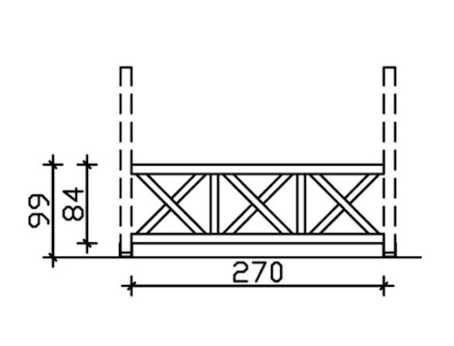 Skan Holz Brüstung Andreaskreuz zu Pavillon Cannes / Orleans