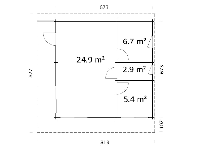 Palmako Ferienhaus Cecilia 39,9 m² Slide Plus - 70 mm