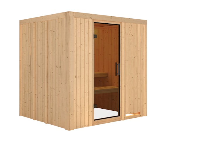 Karibu Sauna Daria - 68 mm Systemsauna - 230 Volt Plug & Play inkl. gratis Sauna-Zubehörset im Wert von 234,94 €