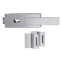 Griffwerk PURISTO S -Edelstahl matt Ganzglastürbeschlagset -3-teiliger Bandsatz -mit Griff CARLA -EM -PZ