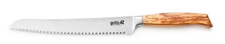 Grills.de Brotmesser mit Olivenholzgriff 22cm