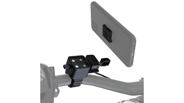 Oxford Handyhalter Lenkerhalterung mit USB-C Anschluss zur Montage am Lenker (