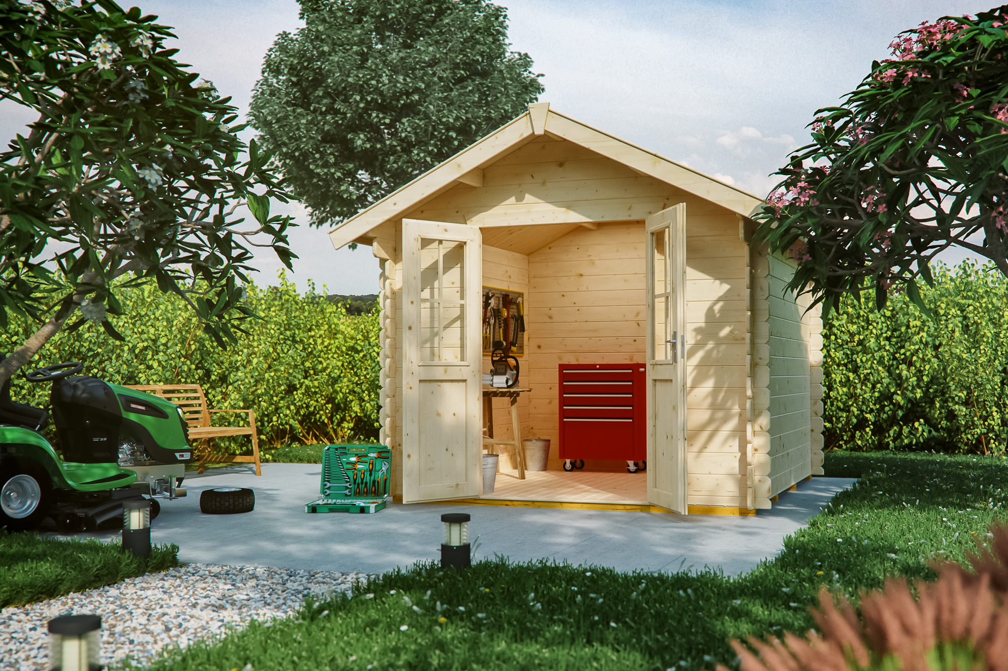 Skan Holz 28 mm Gartenhaus Palma