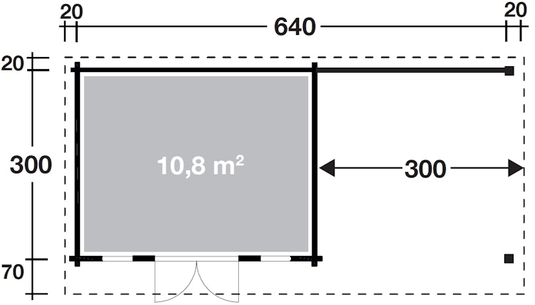 Wolff Finnhaus Gartenhaus Trondheim 70-A isolierverglast XL mit Anbau 300 cm
