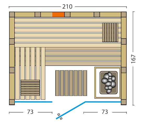Infraworld Sauna Solido Glas Complete 167 - 40 mm Multifunktionssauna inkl. 5-teiligem gratis Zubehörset