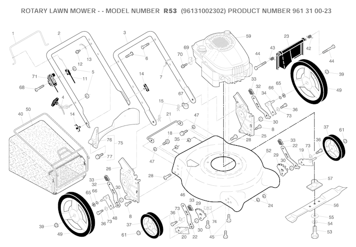 Husqvarna Rasenmäher gelegentliche Nutzung 96131002302 R 53
