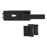 Griffwerk PURISTO S -Graphitschwarz Ganzglastürbeschlagset -3-teiliger Bandsatz -mit Griff DESM GRAPH -GSC -PZ