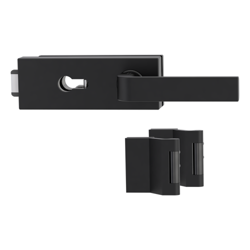 Griffwerk PURISTO S -Graphitschwarz Ganzglastürbeschlagset -3-teiliger Bandsatz -mit Griff DESM GRAPH -GSC -PZ