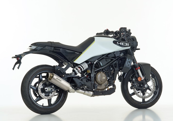 Shark Performance SLIP-ON Titan silber SRC 4 für HUSQVARNA Svartpilen 125,Vitpilen 125,KTM 125 Duke EURO5+  