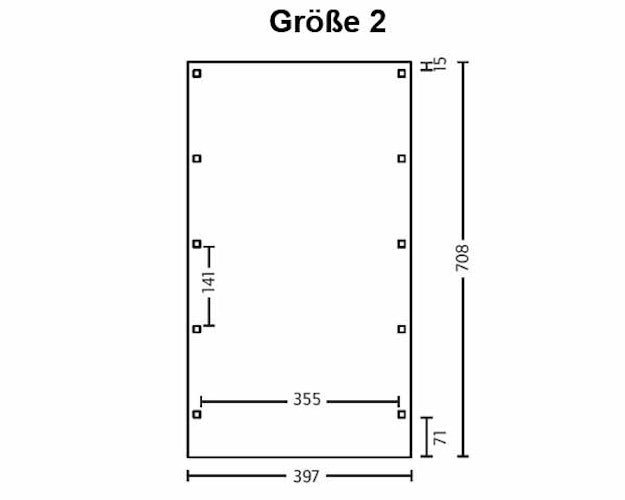 Skan Holz Friesland - Flachdach Einzelcarport Profil - Breite 397 cm Nadelholz