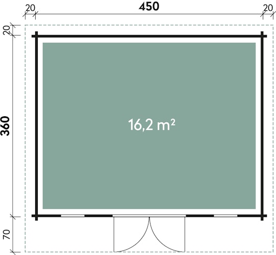 Wolff Finnhaus Gartenhaus Trondheim 70-D isolierverglast XL