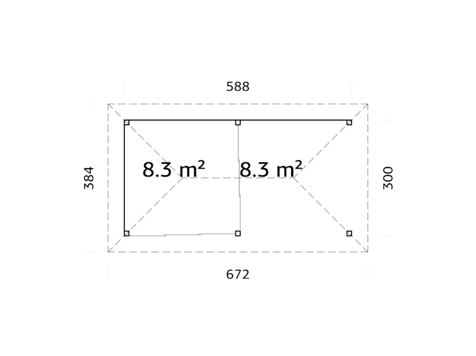 Palmako Pavillon Bianca 16,6 m² Set 505 Slide Plus mit Isolierglas-Schiebetüren