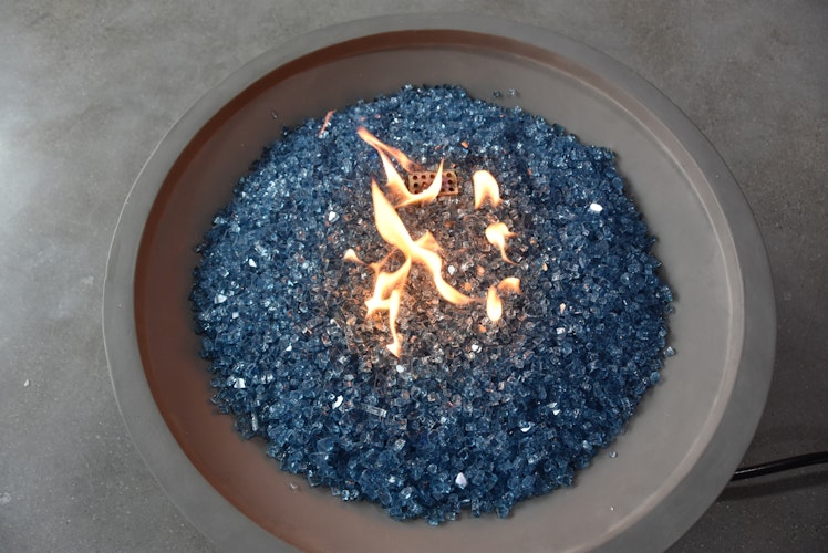 Gardenforma Deko Glas Splitt für Gas Feuerstellen, Caribbean Blue 5-8 mm, 10 kg