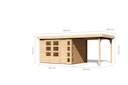 Vorschaubild Karibu Woodfeeling Gartenhaus Kerko 3/4/5/6 mit 240 cm Schleppdach - 19 mm