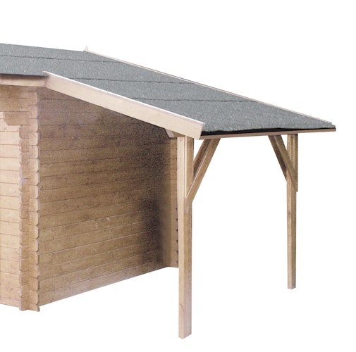 Wolff Finnhaus Schleppdach A für Blockbohlenhäuser mit Satteldach