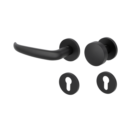 Griffwerk Wechselgarnitur VAYA 194 ALDA fast2fix Fast2Fix GK3 Rosetten rund Knopf R2 Graphitschwarz L