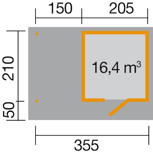 Weka Gartenhaus Designhaus wekaLine 172 A mit Anbau (150 cm)