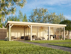 Palmako Gartenhaus Connect Lenna 24,9 m² Set 718 Slide Plus mit Isolierglas-Schiebetüren - 28 mm
