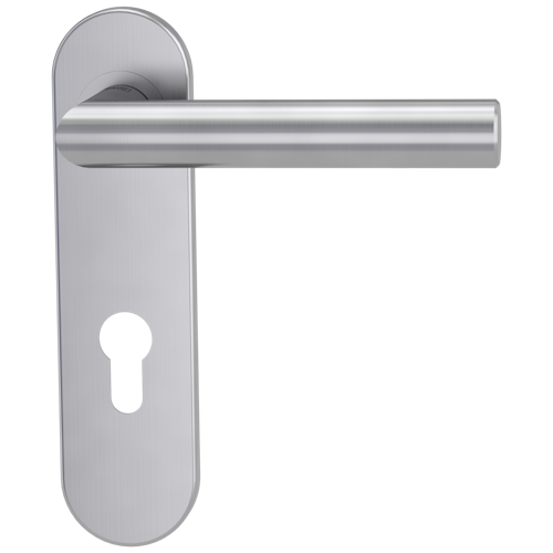 Griffwerk LUCIA PROFESSIONAL Schraubtechnik FS -Edelstahl matt  Kurzschild-Garnitur -Schraubt. -PZ -Stift 9mm -TS 38-50mm