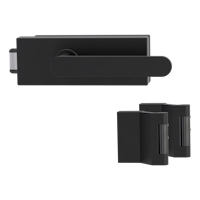 Griffwerk PURISTO S -Graphitschwarz Ganzglastürbeschlagset -3-teiliger Bandsatz -mit Griff AVUS -GSC -UV