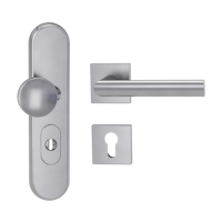 Griffwerk TITANO Kombi SB_882 ES1 (S2) -Edelstahl matt Kombi-Schutzbeschlag -Knopf/Drücker -mit Griff OVIDA QUATTRO Klippt. -EM -R -ZA, 72mm -TS 38-50