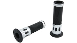 Progrip Griffgummi 728 Silber / Schwarz Offen Paar Ø22/25mm Länge 122mm