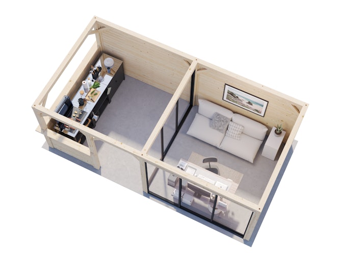 Palmako Gartenhaus Connect Lenna 16,6 m² Set 407 Slide