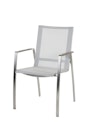 Vorschaubild Diamond Garden Stapelstuhl VENEDIG, Edelstahl / Sunproof Sling Silber/Weiß - Auslaufartikel