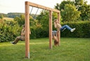 Vorschaubild EXIT Linea Massiv 140 doppelte Holzschaukel mit Reckstange