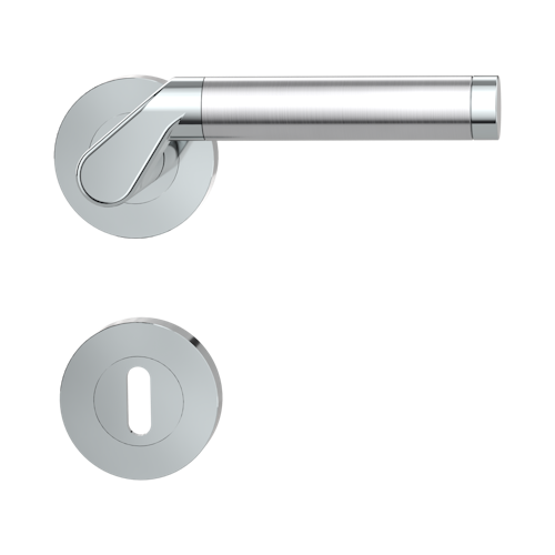 Griffwerk CORINNA Schraubtechnik GK4 -Chrom/Edelstahl Rosettengarnitur -Schraubt. -BB -TS 40-45mm