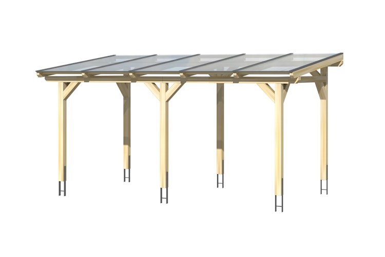 Skan Holz Siena aus Leimholz mit Mittelpfosten Breite 541 cm freistehende Terrassenüberdachung