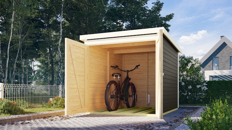 Karibu Fahrradgarage 3/4 inkl. Fahrradschienen (für 3 oder 4 Fahrräder) - 19 mm