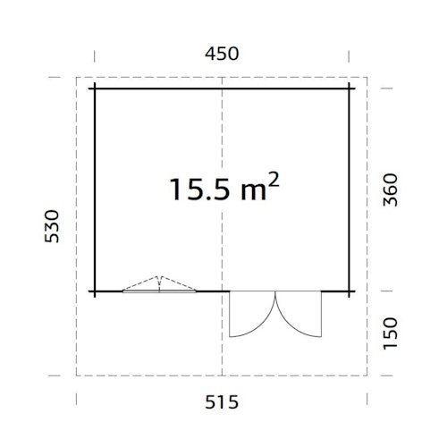 Palmako Gartenhaus Sally 15,5 m² - 44 mm