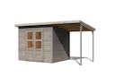 Vorschaubild Karibu Eco Gartenhaus Merseburg 5 inkl. Anbaudach - Sparset