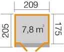 Vorschaubild Weka Design Gartenhaus 262 B mit Design-Doppeltür - 21 mm
