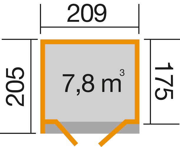 Weka Design Gartenhaus 262 B mit Design-Doppeltür - 21 mm