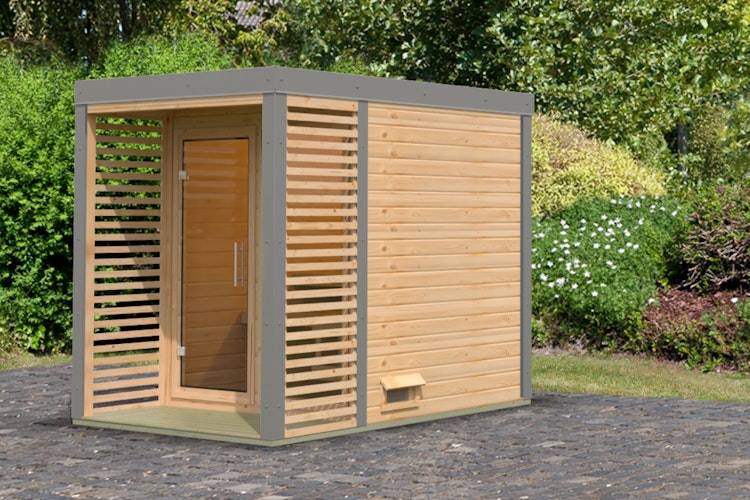 Karibu Saunahaus Ares 1 - Hybridhaus mit Metallrahmen - 38 mm inkl. gratis Sauna-Zubehörset im Wert von 234,94 €