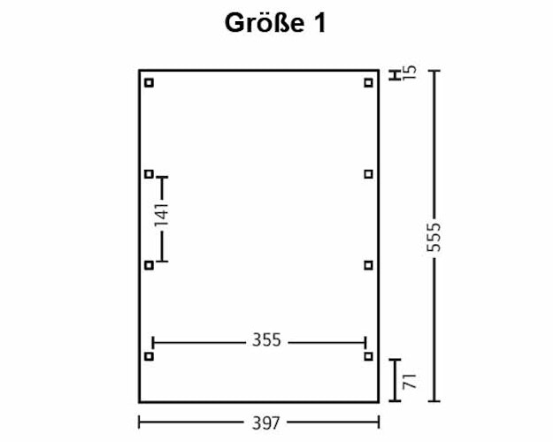 Skan Holz Friesland - Flachdach Einzelcarport Profil - Breite 397 cm Nadelholz