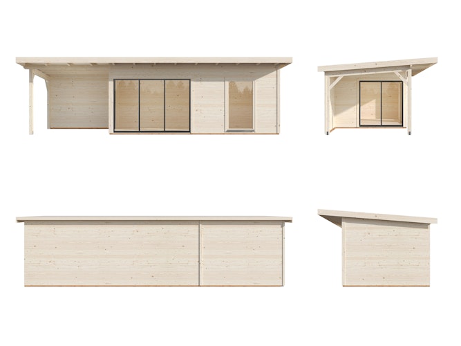 Palmako Gartenhaus Andrea 17,1+7,9 m² mit Schiebetür - 44 mm