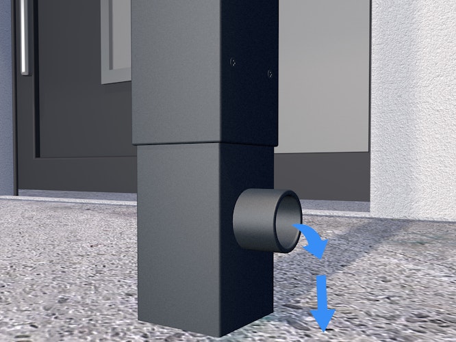 Gutta Rechteckvordach BS Plus XL 250 mit Pfosten Sonderfarbe (neues Modell)