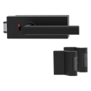 Vorschaubild Griffwerk Glastürbeschlag PURISTO S mit Griff TRI 134 smart2lock Flüster 3-tlg. Bänder TRI 134 Graphitschwarz