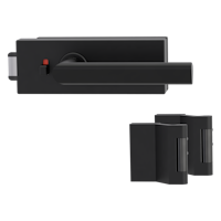 Griffwerk Glastürbeschlag PURISTO S mit Griff TRI 134 smart2lock Flüster 3-tlg. Bänder TRI 134 Graphitschwarz