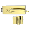 Vorschaubild Griffwerk Glastürbeschlag PURISTO S mit Griff MARISA PROF smart2lock Flüster 3-tlg. Bänder MARISA Messing-Optik